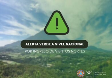 EMITEN ALERTA VERDE POR INGRESO DE VIENTOS NORTES AL PAÍS.