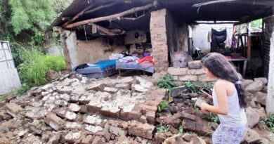 VARIAS VIVIENDAS DAÑADAS POR EL FUERTE SISMO EN JEREZ,JUTIAPA EN GUATEMALA; PUEBLO VECINO DE CHALCHUAPA