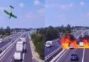 AVIONETA SE ESTRELLA EN AUTOPISTA DE BRESCIA Y DEJA DOS MUERTOS