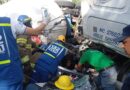 MILAGROSAMENTE UNA MUJER SOBREVIVIÓ  A  UN ACCIDENTE MÚLTIPLE EN LA PANAMERICANA, SAN MIGUEL