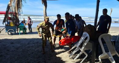 SIETE PERSONAS ESTUVIERON A PUNTO DE AHOGARSE EN LA PLAYA EL CUCO EN SAN MIGUEL; FUERON RESCATADOS POR LA MARINA NACIONAL.