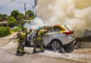 BOMBEROS ATIENDE DOS INCENDIOS VEHICULARES EN SAN SALVADOR Y SANTA ANA