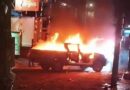 POBLADORES INCENDIARON UNA PATRULLA POLICIAL EN SAN ANDRÉS ITZAPA, GUATEMALA