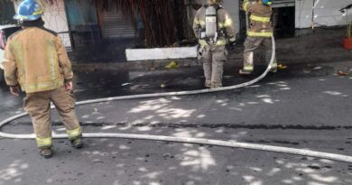 CONTROLAN INCENDIO EN ÁRBOL EN PLENO CENTRO DE SANTA ANA