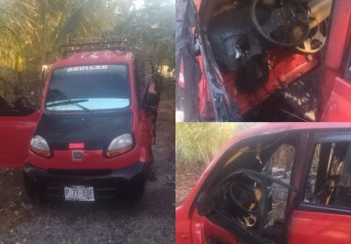 EMPRENDEDOR DENUNCIA QUE INCENDIARON SU VEHÍCULO DE TRABAJO EN MORAZÁN