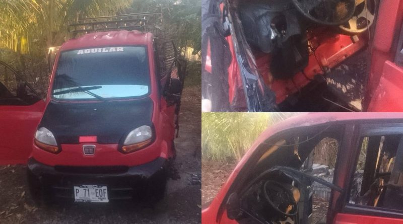 EMPRENDEDOR DENUNCIA QUE INCENDIARON SU VEHÍCULO DE TRABAJO EN MORAZÁN