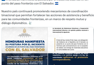 HONDURAS ASEGURA QUE NO IMPIDIÓ EL INGRESO DE PAQUETES ESCOLARES SALVADOREÑOS EN EXBOLSONES