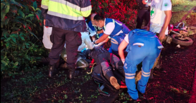 MOTOCICLISTA RESULTA LESIONADO TRAS CAER A UN BARRANCO EN EL CONGO,SANTA ANA