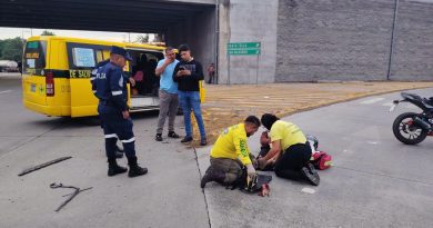 DOS PERSONAS RESULTAN AFECTADAS EN ACCIDENTE DE MOTOCICLETA EN EL REDONDEL CLAUDIA LARS