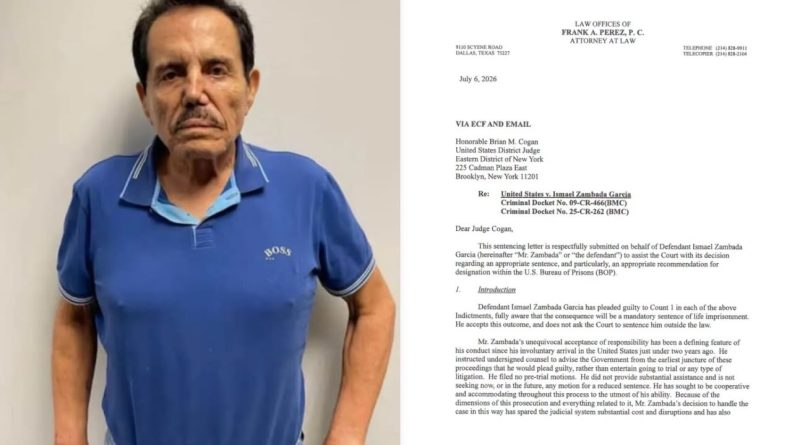 EL «MAYO» ZAMBADA ACEPTA CADENA PERPETUA EN ESTADOS UNIDOS