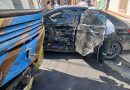 FUERTE CHOQUE ENTRE UN BÚS Y UN AUTOMÓVIL DEJA TRES PERSONAS LESIONADAS EN SANTA ANA