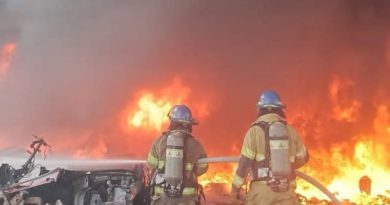 INCENDIO EN CHATARRERA FUE CONTROLADO EN SANTA MARÍA, USULUTÁN