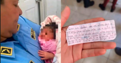 ENCUENTRAN A RECIÉN NACIDA JUNTO A UNA NOTA EN LA ERMITA DE SUYAPA, HONDURAS