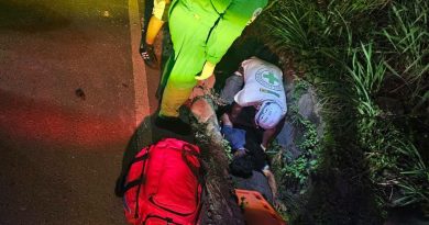 MOTOCICLISTA RESULTA GRAVEMENTE LESIONADO TRAS ACCIDENTE EN LA BAJADA DEL PORTEZUELO