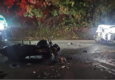 DOS PERSONAS LESIONADAS EN CHOQUE ENTRE MOTOCICLETA Y AUTOMÓVIL EN SAN JOSÉ VILLANUEVA