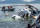 HELICÓPTERO CAE EN LAS AGUAS DEL LAGO DE ATITLÁN EN PANAJACHEL
